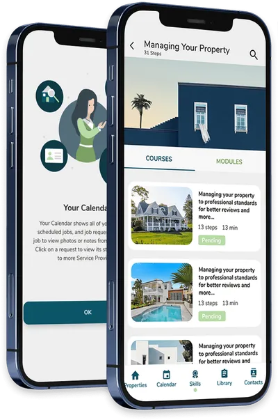 Properly mobile app showing automated turnover scheduling dashboard