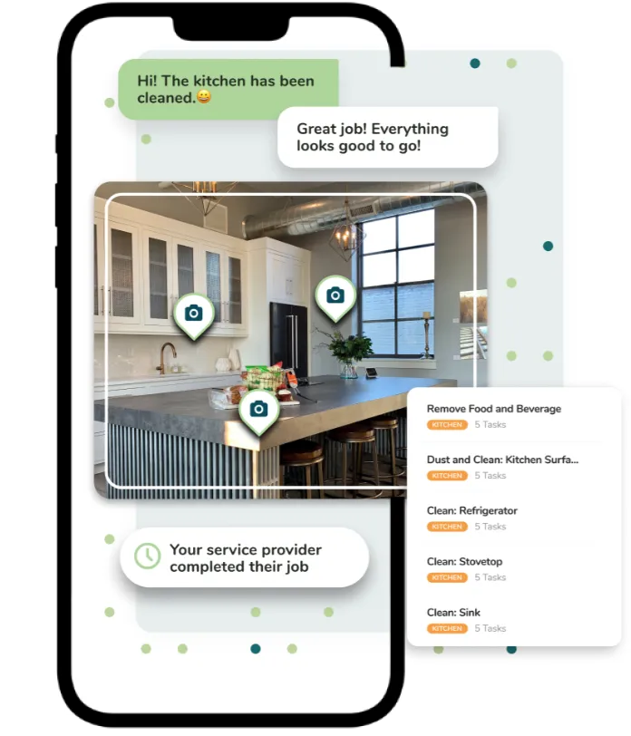 Properly solutions dashboard showing automated scheduling, cleaner dispatch, and PMS-synced turnover management for property managers