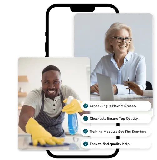 Human experts plus AI — scheduling, checklists, training, and quality help